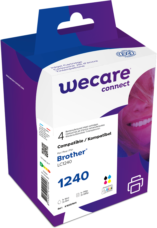 Wecare 4pack brother lc 1240 bcmy