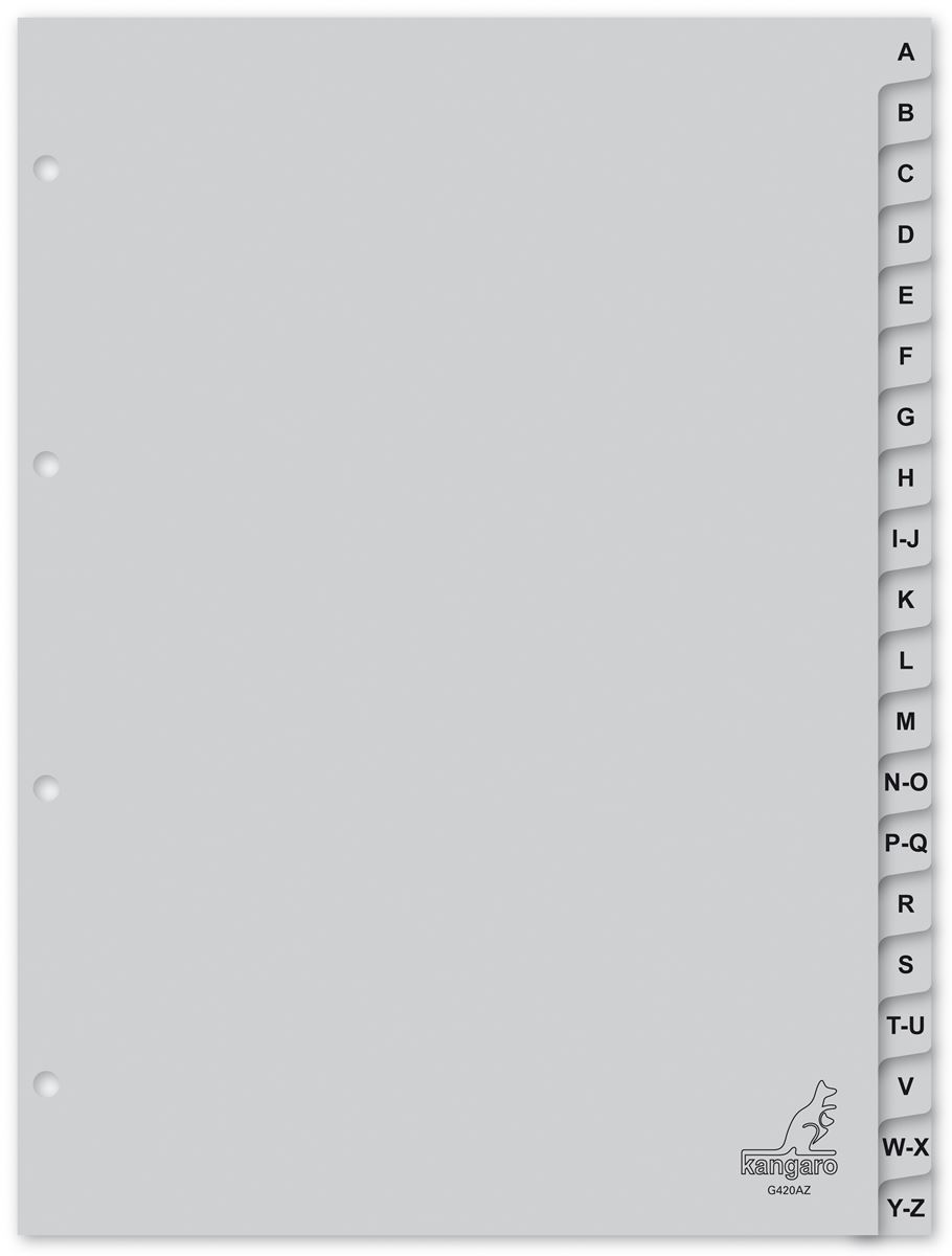Tabblad pp a-z grijs a4 