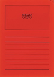 D.100 l-map met venster bedrukt a4 rood elco