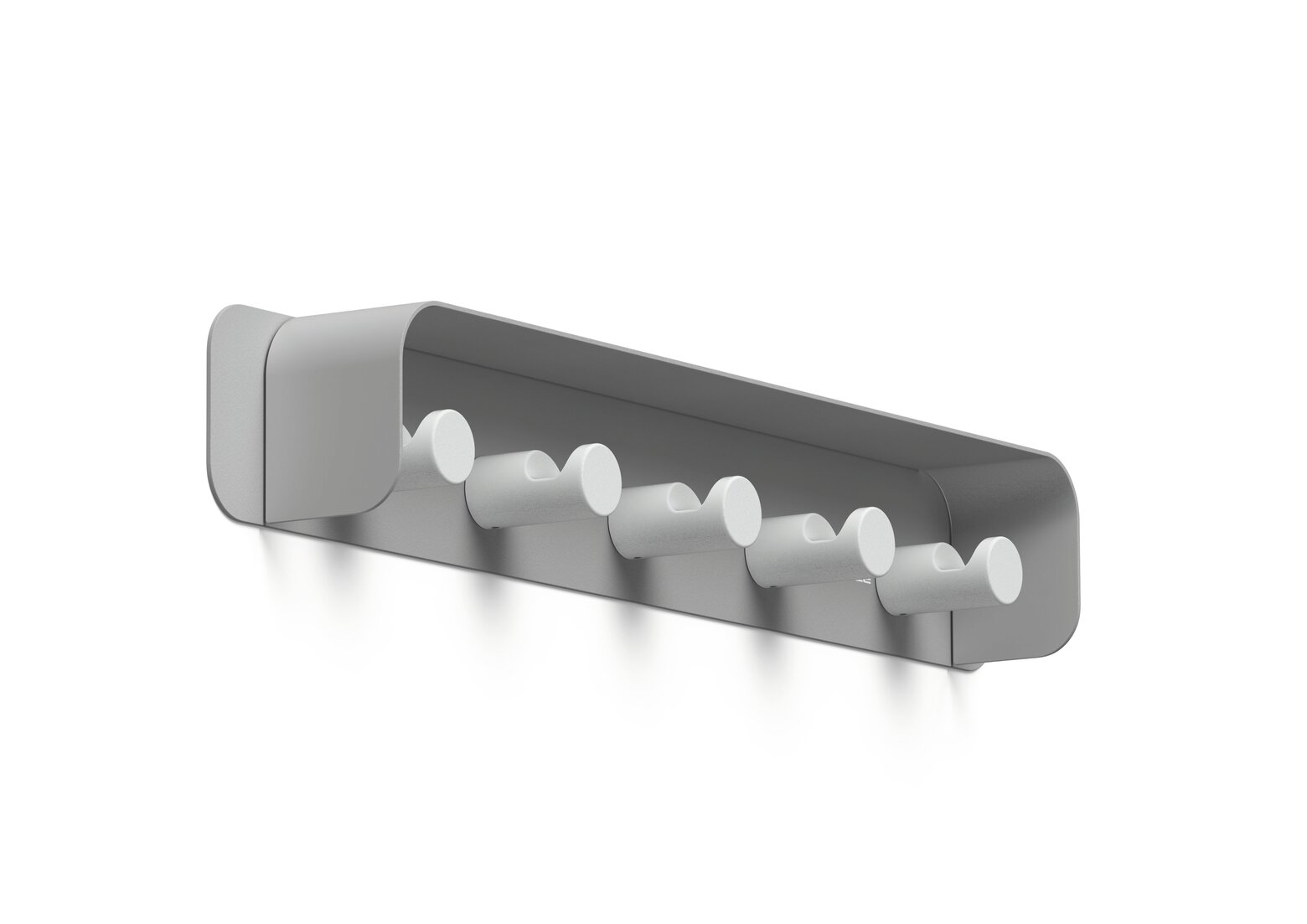 Wandkapstok durastore aluminium 5 haken 59 x 500 x 48 mm grijs durable