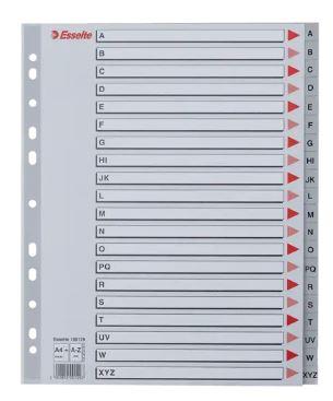 Intercalaires a-z a4+ pp gris esselte