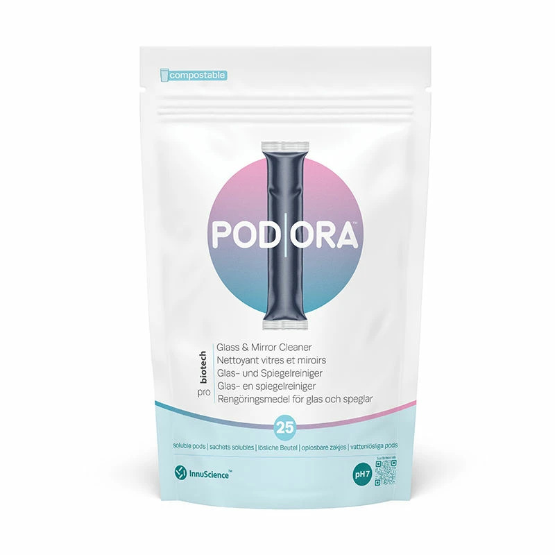 Pak 25 pods glas- en spiegelreiniger podora