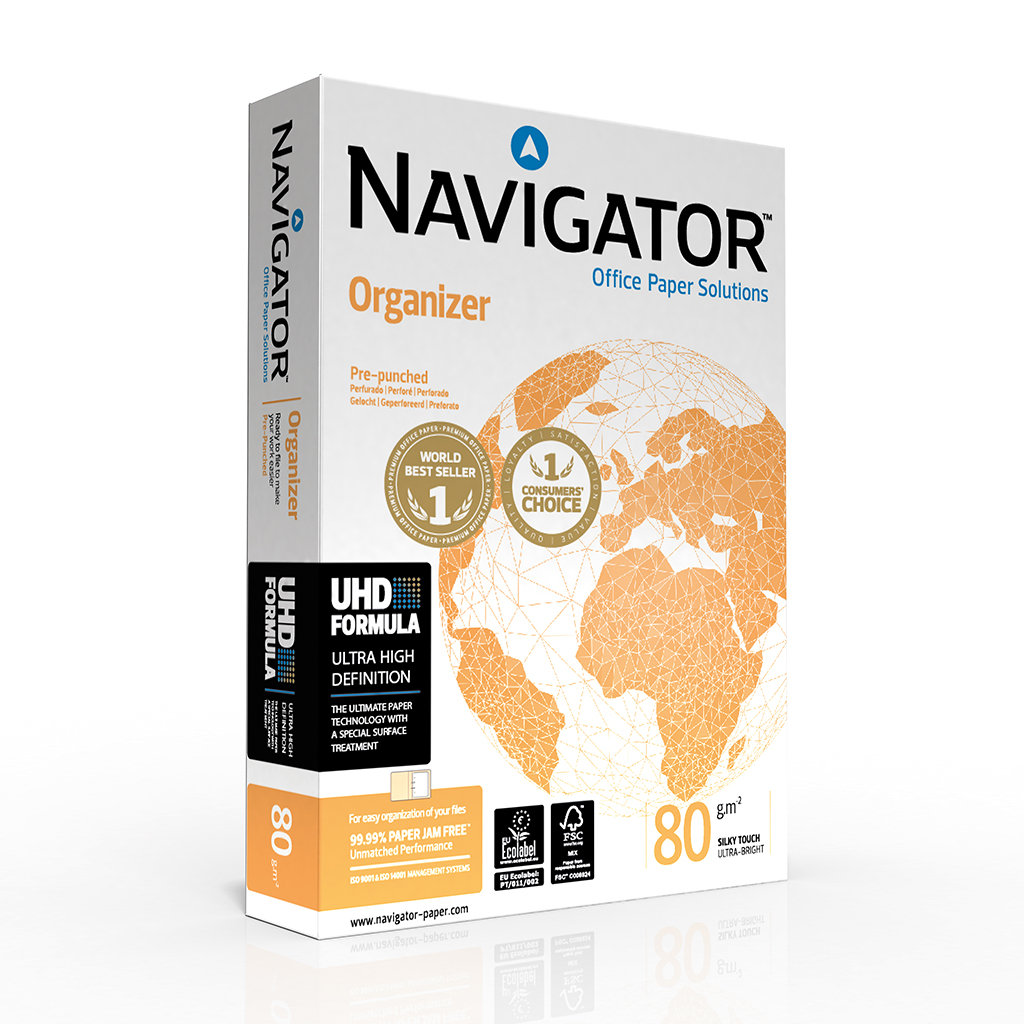 500 bl navigator met 2-gaats perforatie a4 80gr wit