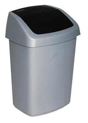 Afvalbak swing 25 l zilver/antraciet curver