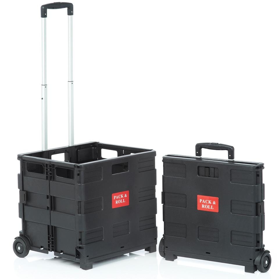 Chariot pliant avec bac de stockage seco 380 x 360 x 330 mm noir