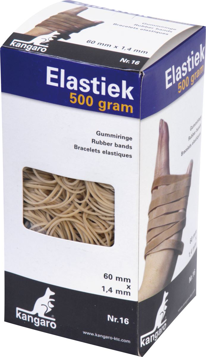 D.1/2 kg elastieken nr.16 60 x 1,5 mm kangaro