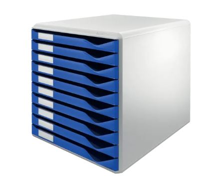 Ladenblok 10 laden blauw leitz