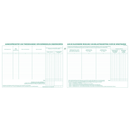 Controleregister voor garage genummerd exacompta