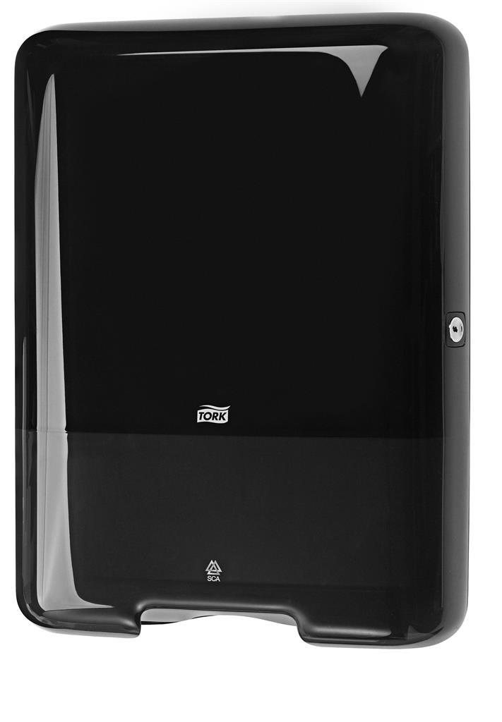 Dispenser handdoeken zz/v/c-vouw 33 x 44 x 14 cm h3-systeem zwart tork