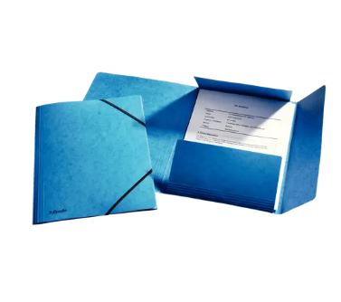 D.25 map met kleppen en elastieken a4 blauw esselte