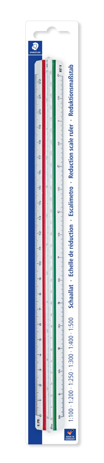 Schaallat + kleurcoder architectuur 1:100/1:200/1:250/1:300 staedtler