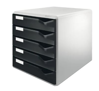 Ladenblok 5 laden zwart leitz