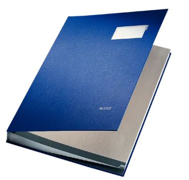 Handtekenmap pp  20 vakken blauw leitz