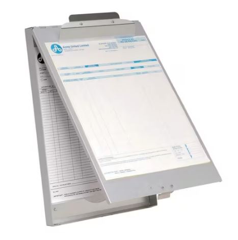 Klemplaat aluminium met opbergvak a4 westcott