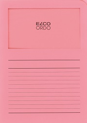 D.100 l-map met venster bedrukt a4 roze elco