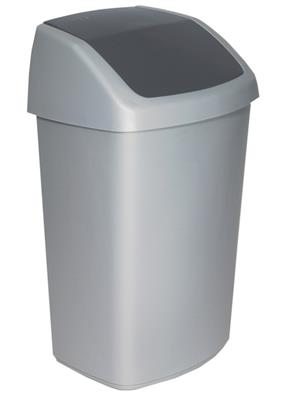Vuilbak swing 50l 41 x 34 x 67 cm zilver/antraciet curver