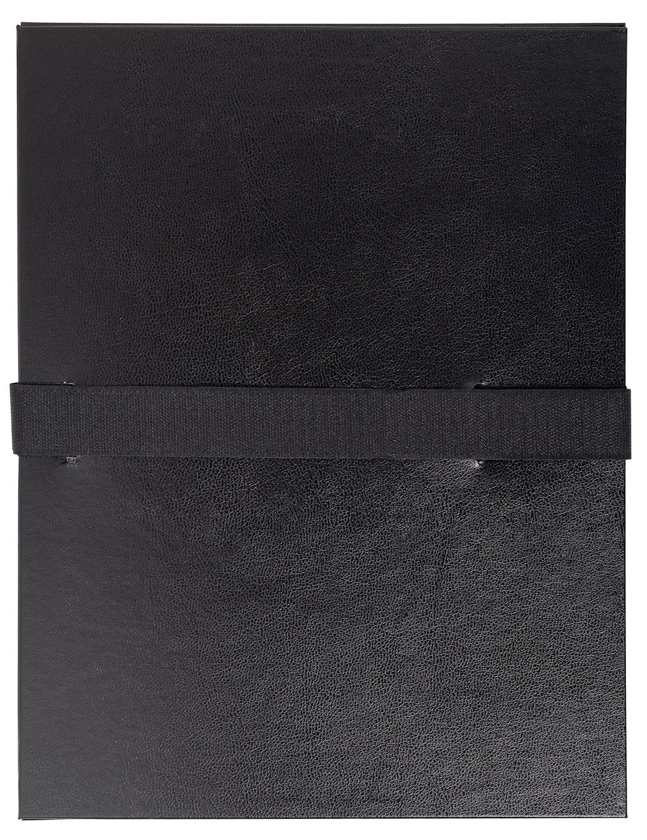 Map met uitrekbare rug met velcro riem a4 zwart exacompta