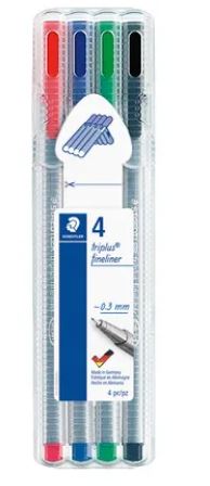 Box 4 triplus rollers rood/blauw/groen/zwart staedtler