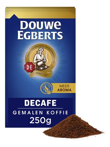 P.250gr gemalen koffie decafeine douwe egberts 