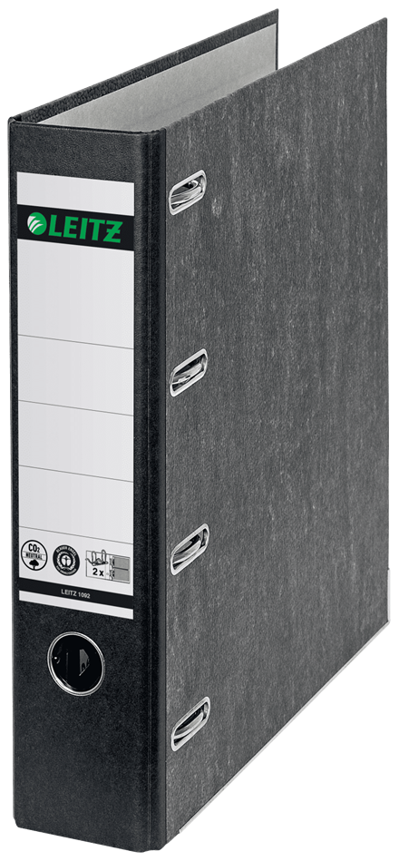 Ordner/hefboom karton giro-bank dubbele hefboom 8cm a4 gewolkt leitz