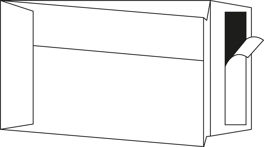 D.250 zakomslagen met balg 280 x 400 x 40 mm strip zonder venster bruin