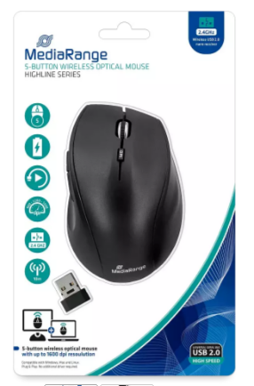 Draadloze muis 5 knoppen mediarange