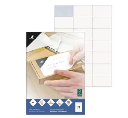 D.100 vel etiket voor kopiertoestellen 70 x 42,3 mm 21 etiket/vel