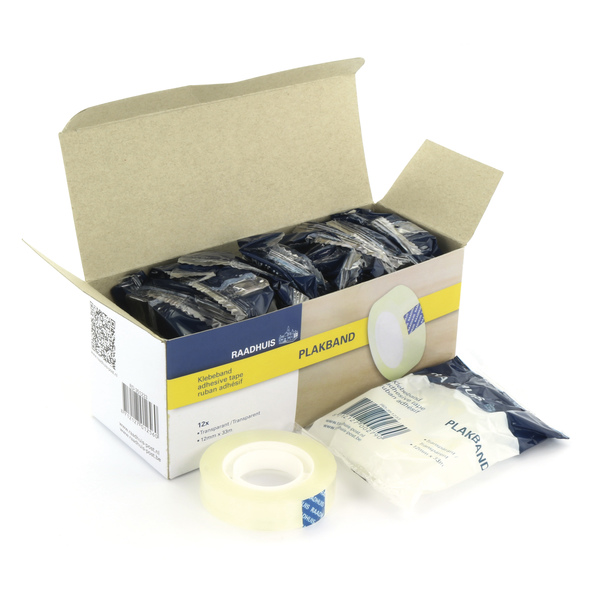Plakband pp 12 mm x 33 m raadhuis