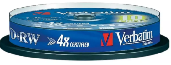 Spindle 10 dvd +rw 4,7gb 4x verbatim