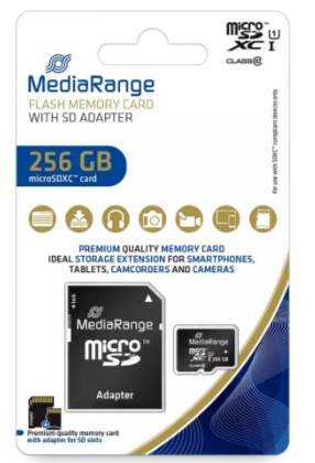 Geheugenkaart micro sdxc 256 gb mediarange