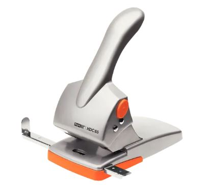 Perforator met aanleglat hdc65 zilver/oranje rapid
