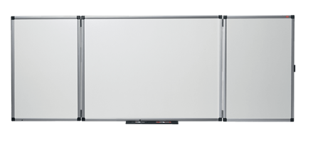 Triptiekbord emaille 120 x 400 cm open nobo