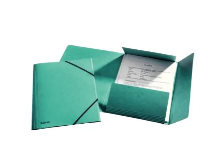 D.25 map met kleppen en elastieken a4 groen esselte
