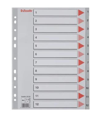 Intercalaires 1-12 pp gris