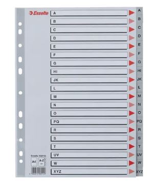 Intercalaires a4 a-z pp gris