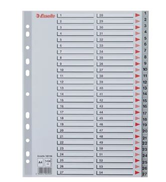 Intercalaires 1-54 gris pp a4 esselte