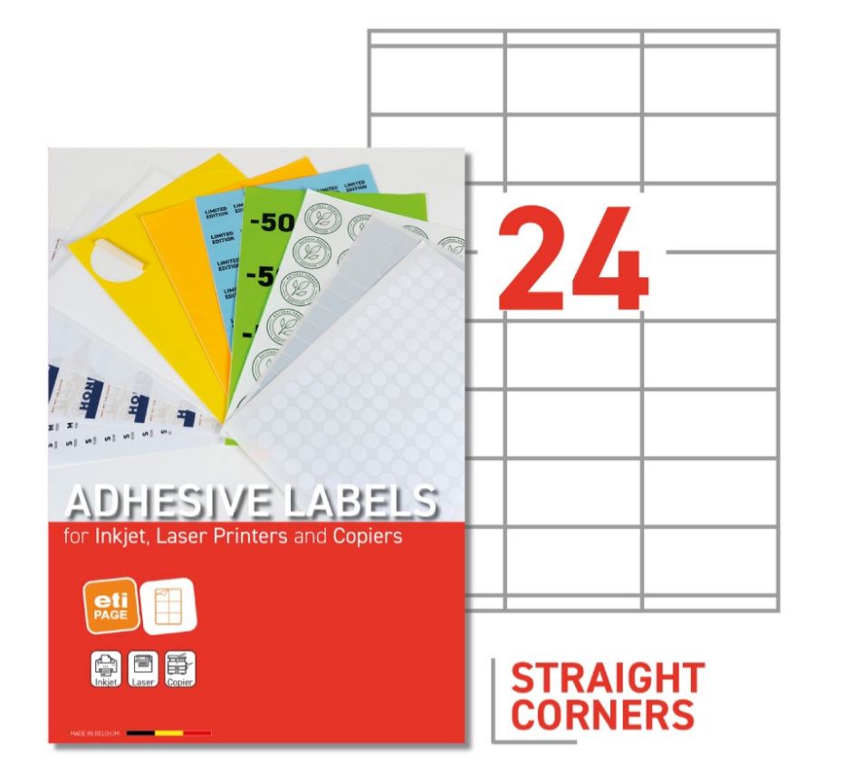 B.200 fls etiq. laser 70x35mm  rouge 24 etiq./fls