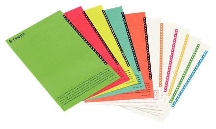 P.10 vel van 25 etiketten/vel voor hangmap uniscope/vmg assorti esselte