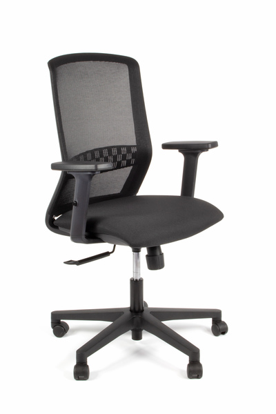 Bureaustoel tekna 01 met 2d armleuning zwart linea fabric