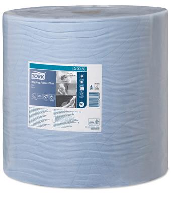 Papier d'essuyage plus rol 37 x 34 cm 510 m 2-plis w1-systyme bleu tork