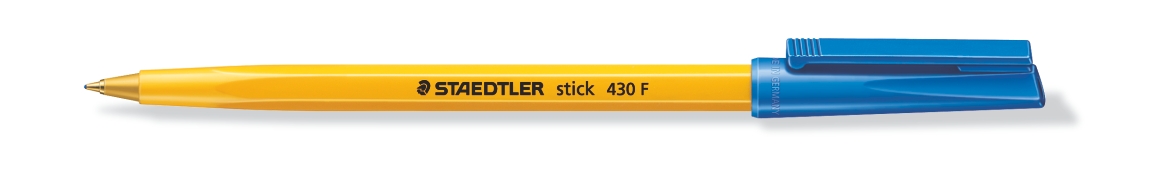 Balpen met dop blauw fijn staedtler 