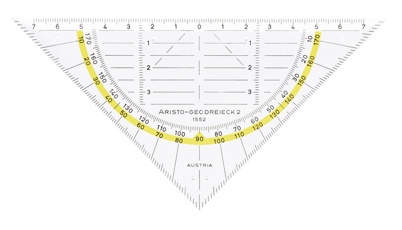 Geodriehoek 14 cm aristo