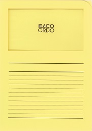D.100 l-map met venster bedrukt a4 geel elco 