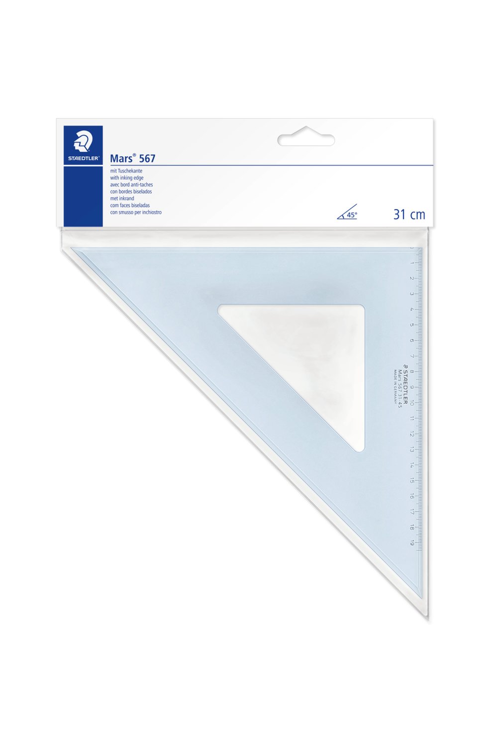 Driehoek mars 567 31 cm 45°/45° staedtler