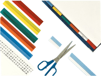 Index tabs pvc 5 x 20 cm assorti esselte