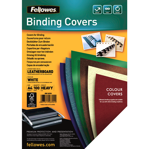 D.100 dekbladen delta lederlook wit fellowes