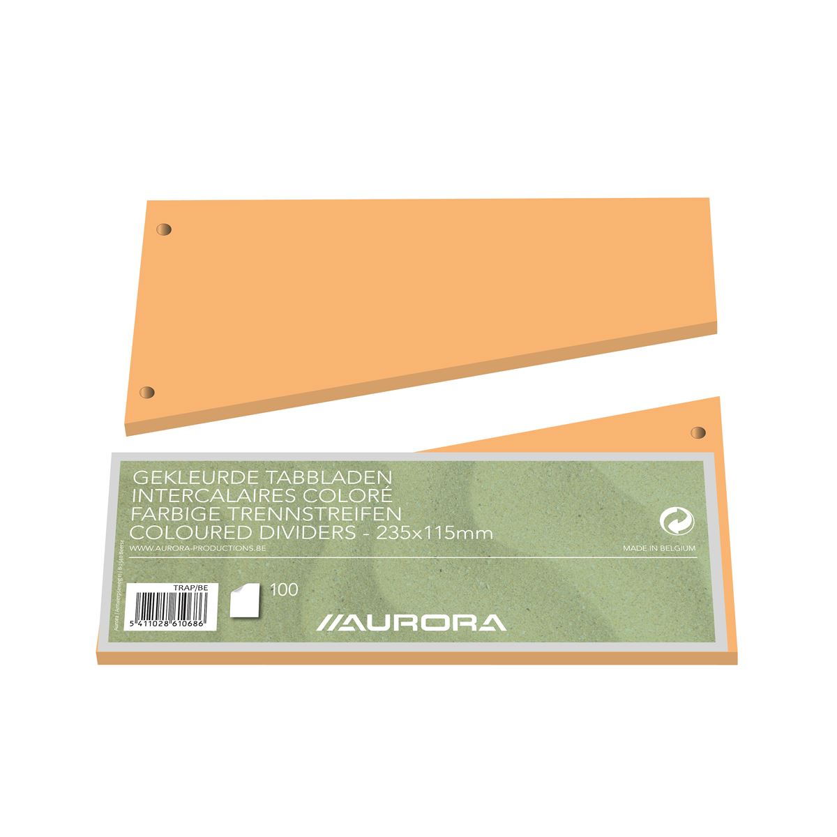 D.100 scheidingsstr.trapezev. 12x23cm - 180 gr oranje aurora