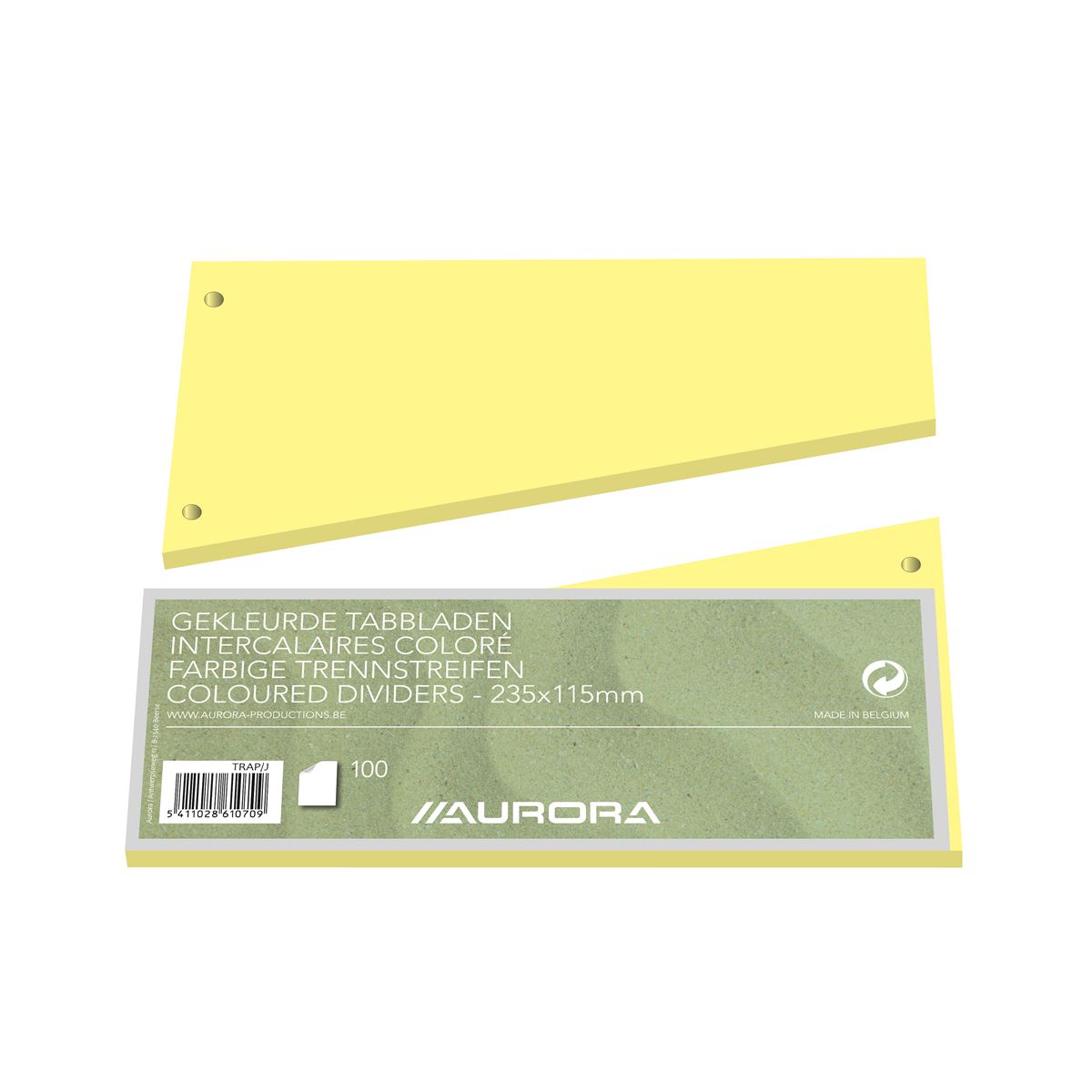 D.100 scheidingsstr.trapezev. 12x23cm - 175 gr geel  aurora